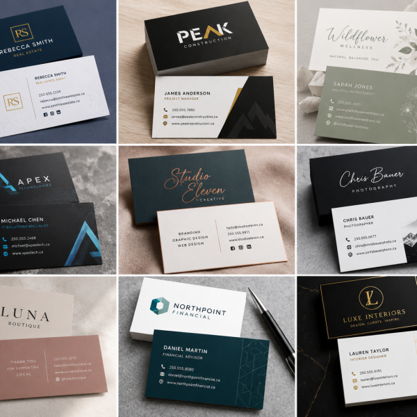 business card design collage